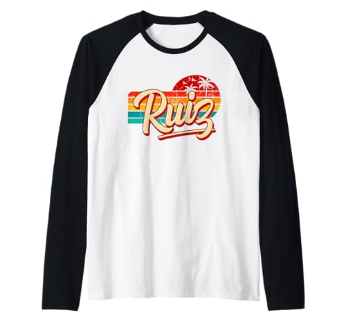 Herren Persönlicher Name Ruiz Retro Vintage Vorname Ruiz Raglan von EWD MENS APPAREL