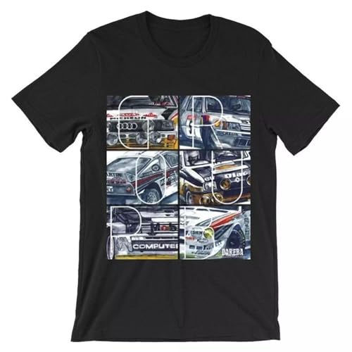 Group B Rally Racing Collage Car T-Shirt Black L von EWDrtuiTG