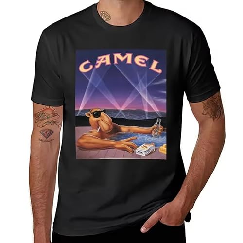 Joe Camel T-Shirt Anime Tops Cute Tops Man Clothes Black t Shirts for Men Black L von EWDrtuiTG