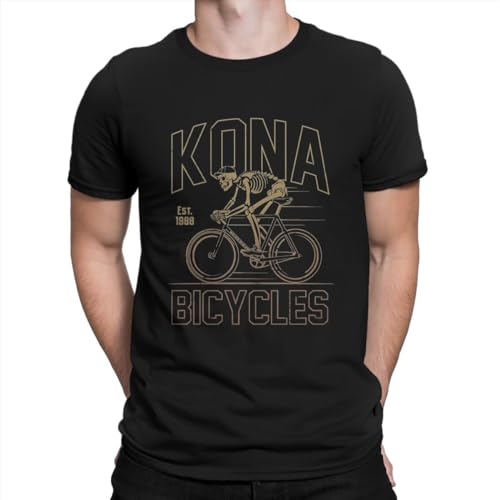 Kona Bike Bicycle T-Shirts for Men Crewneck 100% Cotton T Shirt MTB Mountain Bike Tees Summer Tops Black S von EWDrtuiTG