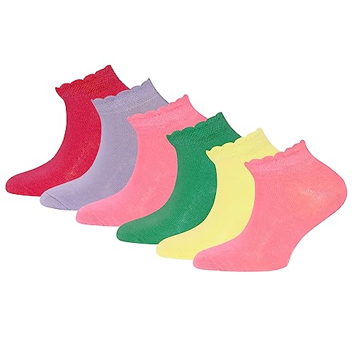 EWERS 6er-Pack Uni Sneaker, Basic Socken für Mädchen und Jungen, Baumwolle, MADE IN EUROPE, Mädchensocken Jungensocken Kindersocken, Größe 27-30, bunte Auswahl von EWERS