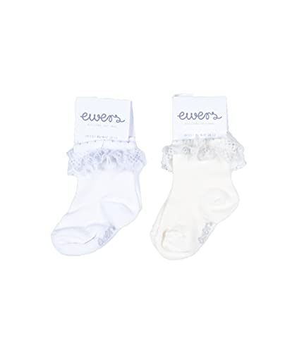 EWERS Baby Mädchen Socken festliche Socken mit Rüschen Taufsocken (ivory, 19-22) von EWERS