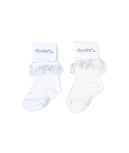 EWERS Baby Mädchen Socken festliche Socken mit Rüschen Taufsocken (weiß, 16-17) von EWERS
