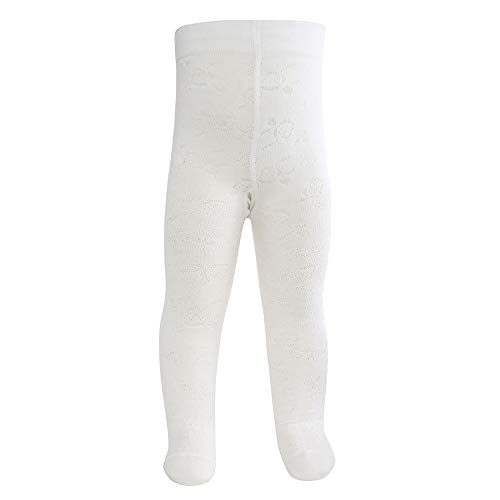 EWERS Baby- und Kinderstrumpfhose für Mädchen Filetmuster Rosen, Made in Europe, Strumpfhose Baumwolle Uni Basic von EWERS