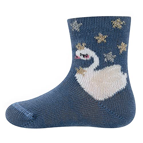 EWERS Schwan Glitzer Kindersocken für Mädchen, MADE IN TURKEY, Socken Mädchensocken von EWERS