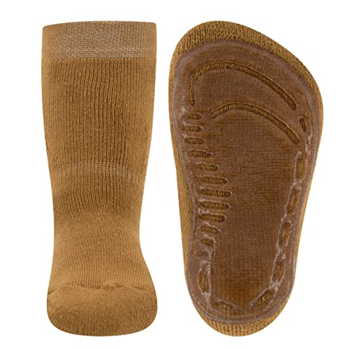 EWERS Stoppersocken SoftStep Uni, Socken mit Anti-Rutsch-Sohle für Jungen und Mädchen, 1 Paar rutschfeste Kindersocken mit Gummisohle, Kurkuma (Gelb-Orange), Größe 39-42 von EWERS