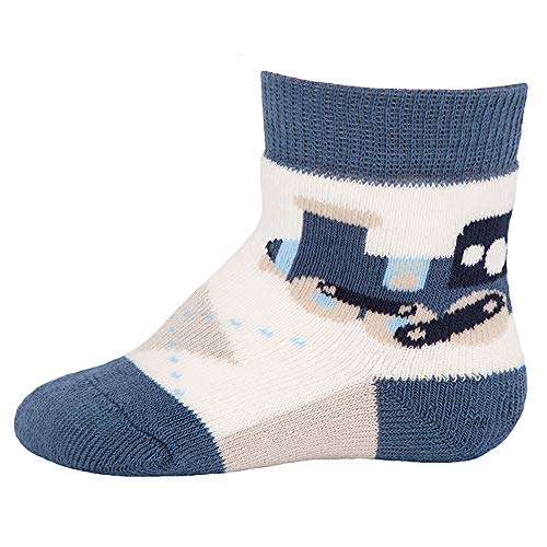 EWERS THERMO Baby- und Kindersocken für Jungen und Mädchen Eisenbahn, Made in Europe, Innenfrottee Plüsch Baumwolle von EWERS