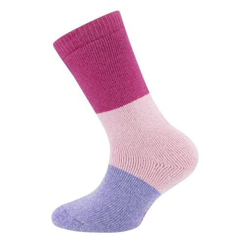 EWERS THERMO-Socken Blockringel, Gummistiefel-Socken für Mädchen, Bio-Baumwolle, GOTS zertifiziert, MADE IN EUROPE, Pink/Violett/Rosa, Größe 19-22 von EWERS