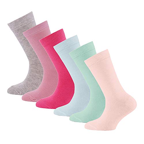 EWERS 6er Pack Uni Socken, einfarbige Söckchen für Mädchen und Jungen, Baumwolle, MADE IN EUROPE, Mädchensocken Jungensocken Kindersocken, Größe 19-22, bunte Auswahl von EWERS