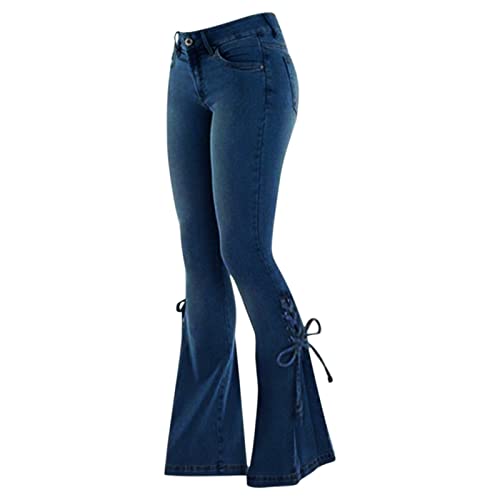 EWFAS Bootcut Jeans Damen Schlaghosen Stretch Jeans Bootcut Schlaghose Hüftjeans Jeanshose Damen Low Waist Jeans Damen Wide Leg Jeans Damen Low Waist Flared Jeans Bootcut Jeanshose von EWFAS