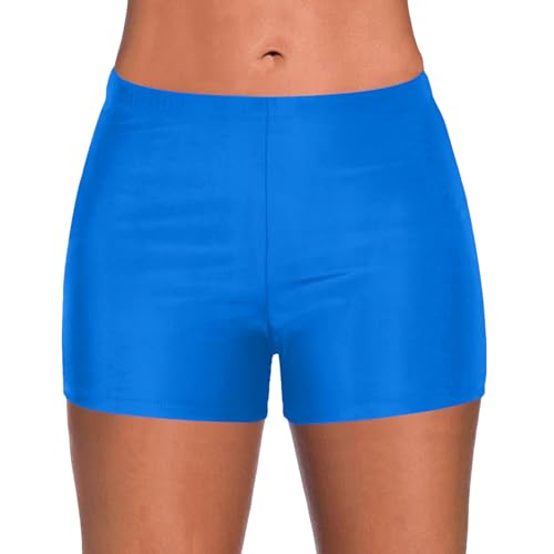 EWFAS Damen Badehose High Waist Badeshorts Wassersport Schwimmshorts Bauch Weg Sport Bikini Shorts Strandshorts Bauchweg Badeshorts Schwimmshorts Basic Damen Bikinihose von EWFAS