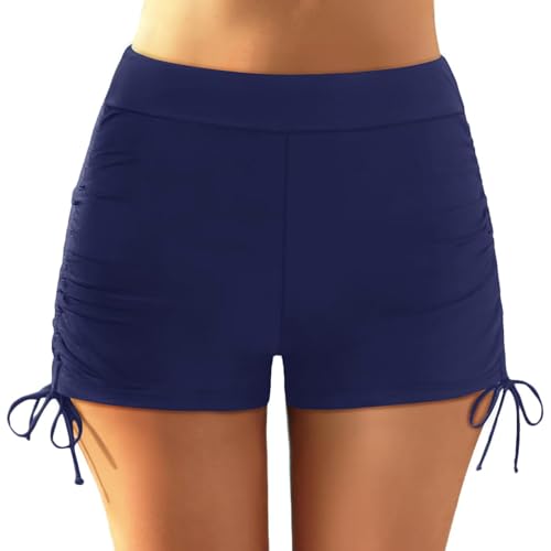 EWFAS Damen Badehose High Waist Badeshorts Wassersport Schwimmshorts Bauch Weg Sport Bikini Shorts Strandshorts Bauchweg Badeshorts Schwimmshorts Basic Damen Bikinihose von EWFAS