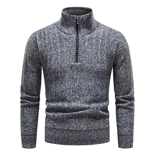 EWFAS Herren Ski-Rolli mit Reißverschluss Herren Langarm Funktionsshirt Herren Funktionsshirt Größen Flexibles atmungsaktives Herren-Longsleeve Herren Rolli Langarm Funktionsshirt von EWFAS