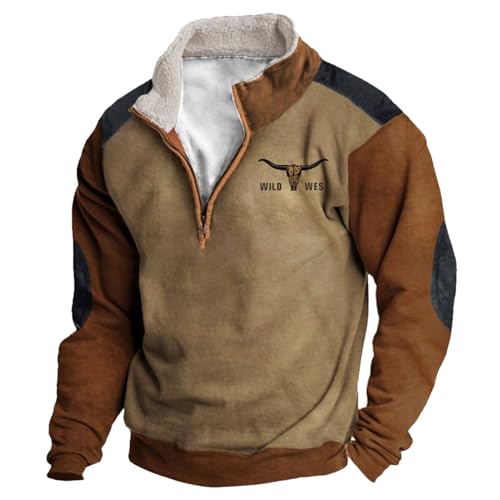 EWFAS Herren Sweatshirt Pullover Pulli mit Stehkragen und Reißverschluss Pullover Thermopullover Pullover Herren Sweatshirt Pullover Pulli mit Stehkragen und Reißverschluss Herren Sweatshirt von EWFAS