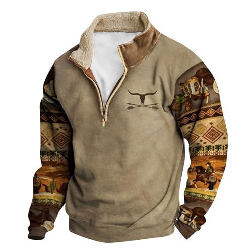 EWFAS Herren Sweatshirt Pullover Pulli mit Stehkragen und Reißverschluss Pullover Thermopullover Pullover Herren Sweatshirt Pullover Pulli mit Stehkragen und Reißverschluss Herren Sweatshirt von EWFAS