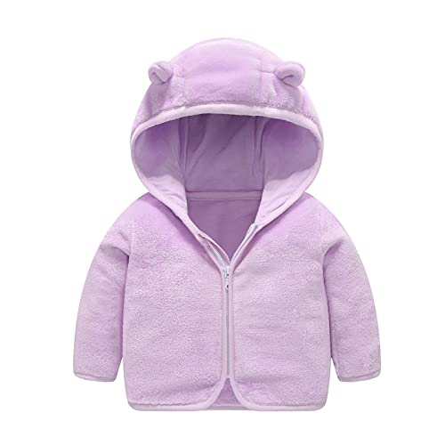 EWFAS Kinder Mädchen Jungen Baby Teddy Fleece Kapuzenjacke Strickjacke Warme Plüschjacke Sherpa-Fleecejacke mit durchgehendem Reißverschluss Mantel Sweatshirt Outwear von EWFAS