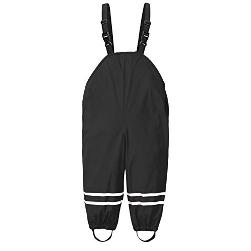 EWFAS Regenhose für Kinder | mit Fleece gefüttert | Öko-Tex | Winddicht | wasserdicht | elastische Schulterträger | Kinder Matschhose Buddelhose für Jungen und Mädchen von EWFAS