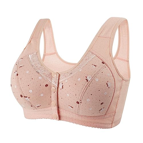 EWFAS Sport BH Vorne Verschließbar Große Größen Ohne Bügel Starker Halt Workout Yoga Bra Gym Sport BH Mit Reißverschluss Damen Fitness Push Up Gepolstert Halt Sport BH von EWFAS