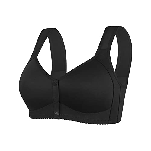 EWFAS Sport BH Vorne Verschließbar Große Größen Ohne Bügel Starker Halt Workout Yoga Bra Gym Sport BH Mit Reißverschluss Damen Fitness Push Up Gepolstert Halt Sport BH von EWFAS