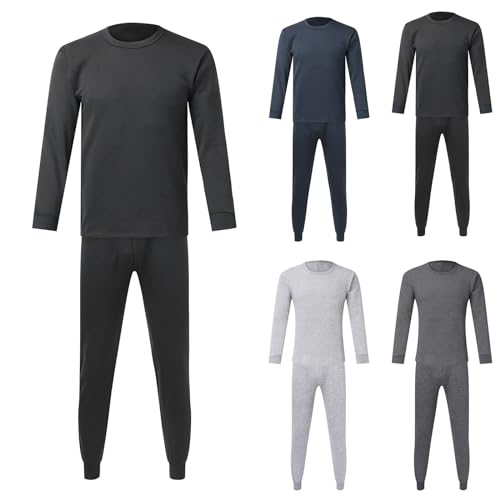 EWFAS Thermounterwäsche Herren Atmungsaktiv Innenfleece Skiunterwäsche Herren Thermowäsche Set Herren Funktionsunterwäsche Herren Winter für Skifahren Motorrad Joggen und zu Hause von EWFAS