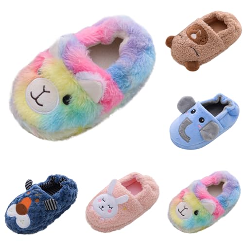 Hausschuhe für Jungen und Mädchen Warme plüsch Baumwollschuhe Home Pantoffeln Kinder Cartoon Weiche Plüsch Pantoffel Tier rutschfest Slippers von EWFAS