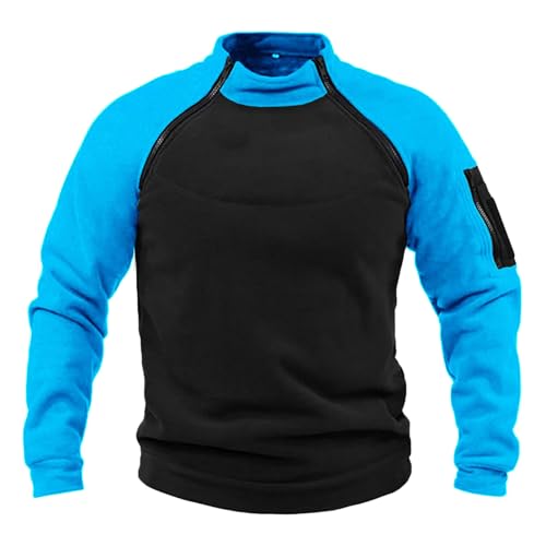 Langarmshirt Für Herren T Shirt Rundhalsausschnitt Basic Maschenware Langarm zweifarbig Shirt Longsleeve Männer von EWFAS