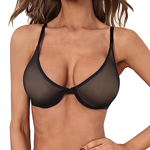 EWFAS Sexy Durchsichtiger Nicht-Wattierter BHS Ungefüttert Bügel Spitze Mesh Ultra Dünner transparenter Bralette Damen Unwattierter Bügel BH Transparent Sexy Mesh BH EWFAS Sexy Durchsichtiger Nicht-Wattierter BHS Ungefüttert Bügel Spitze Mesh Ultra Dünner transparenter Bralette Damen Unwattierter Bügel BH Transparent Sexy Mesh BH von EWFAS
