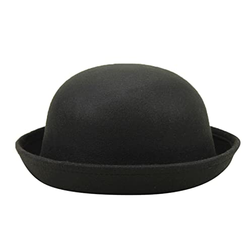Winter Filzhut Damen Fedora Filzmütze Warm Wintermütze Mädchen Winterhut Filz Damenmütze Wollhut Weich Damenhut Einfarbig Schlapphut One Size Eimerhut für Outdoor Freizeit Bowler Flat Top Party Cap von EWFAS