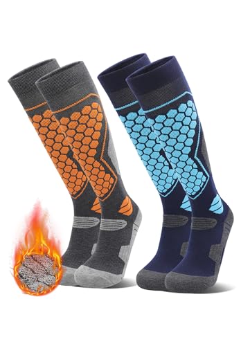EWIGELIEBE Skisocken Herren Damen Kinder 2 Paar Merino Thermo Wintersocken von EWIGELIEBE
