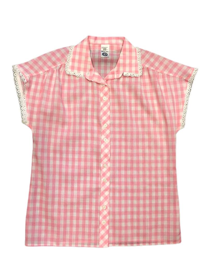 Vintage 70Er Jahre Vichy Kurzarmbluse S von EWIGVintageShop