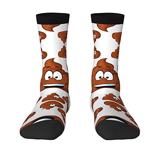 EWMAR Lustige Poop Mittellange Socken Freizeit Sport Print Polyester Socken Für Männer Und Frauen, 2 schwarz, EinheitsgröÃŸe von EWMAR