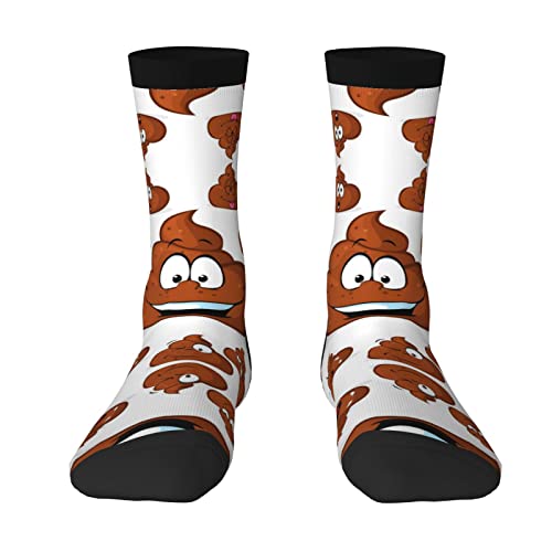 EWMAR Lustige Poop Mittellange Socken Freizeit Sport Print Polyester Socken Für Männer Und Frauen, 3 Schwarz, EinheitsgröÃŸe von EWMAR