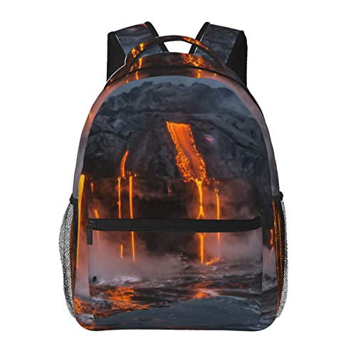 EWMAR Schöner Feuerwerk-leichter Freizeitrucksack mit facettenreichem Design, geeignet für Jungen und Mädchen, Kilauea Vulkan, EinheitsgröÃŸe von EWMAR