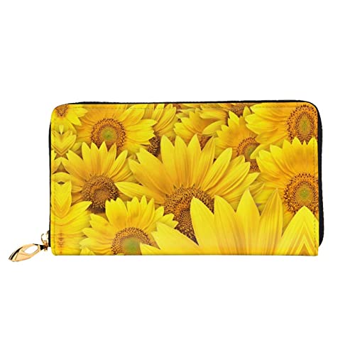 EWMAR Sunflower Advanced Simulation Leder Herren und Damen Stil Leder Geldbörse, Minimalistische Geldbörse mit Mode und Einfachem Design, Sonnenblumen, Einheitsgröße von EWMAR