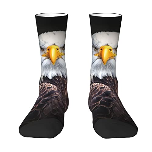 Weißer Kopf Adler Mittellange Socken Freizeit Sport Print Polyester Socken Für Männer Und Frauen, Weiß, EinheitsgröÃŸe von EWMAR