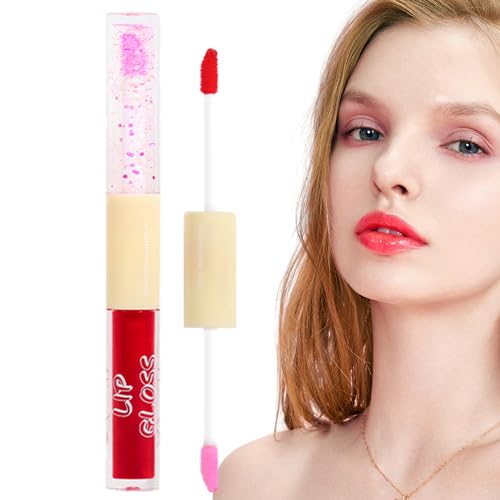 Flüssiger Lippenstift mit klarem Lipgloss | Täglicher Lippenstift für Frauen,Spiegeleffekt-Lippenstift für Frauen, Glasspiegel-Glow-Lipgloss, nicht klebender Lippenfleck, feuchtigkeitsspendendes Ewoke von EWOKE