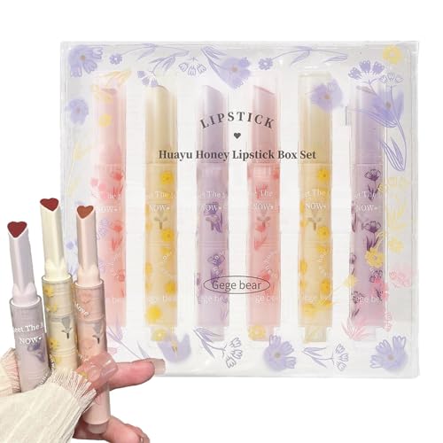 Herzförmiger Lippenstift,Lippenstift-Sets für Frauen - 6 Farben Gelee-Lippenstift, herzförmiges Lippenstift-Set, aufpolsternder Lippenbalsam, ultra-feuchtigkeitsspendender, glatter Lipgloss für Ewoke von EWOKE