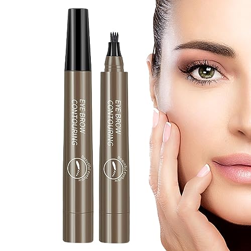 Wasserfester Augenbrauen Konturstift | Augenbrauen Microblading Stift Mit 4 Spitzen | Präzises Kosmetisches Augenbrauen Make-up Werkzeug, Langlebiger Augenbrauenstift Mit Einem Applikator von EWOKE