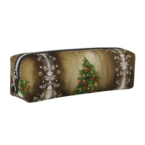 EWQrtyy Christmas Tree2 Federmäppchen aus Leder, mit Reißverschluss, Zubehörhalter, Schreibwarentasche, Geschenk für den Schulanfang, silber, Einheitsgröße, Kosmetiktasche EWQrtyy Christmas Tree2 Federmäppchen aus Leder, mit Reißverschluss, Zubehörhalter, Schreibwarentasche, Geschenk für den Schulanfang, silber, Einheitsgröße, Kosmetiktasche von EWQrtyy