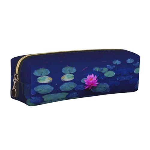 EWQrtyy Federmäppchen, Leder, mit Reißverschluss, Zubehörhalter, Schreibwaren-Tasche, Geschenk zum Schulanfang, Hellrosa, gold, Einheitsgröße, Kosmetiktasche von EWQrtyy