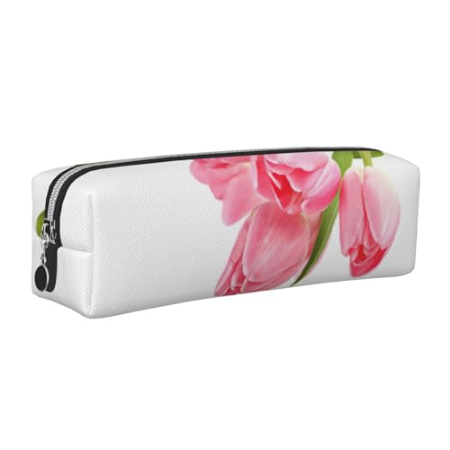 EWQrtyy Federmäppchen, Leder, mit Reißverschluss, Zubehörhalter, Schreibwaren-Tasche, Geschenk zum Schulanfang, Rosa, silber, Einheitsgröße, Kosmetiktasche von EWQrtyy