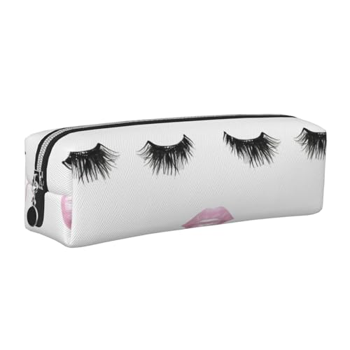 EWQrtyy Federmäppchen aus Leder, mit Reißverschluss, Zubehörhalter, Schreibwaren-Tasche, Geschenk für den Schulanfang, Weiß, silber, Einheitsgröße, Kosmetiktasche von EWQrtyy