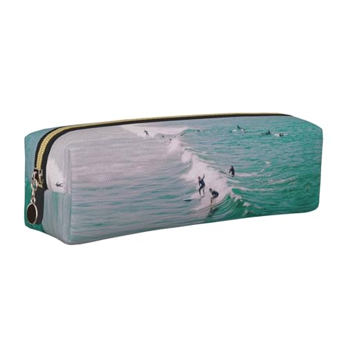 EWQrtyy Federmäppchen aus Leder, mit Reißverschluss, Zubehörhalter, Schreibwaren-Tasche, Geschenk für den Schulanfang, gold, Einheitsgröße, Kosmetiktasche von EWQrtyy