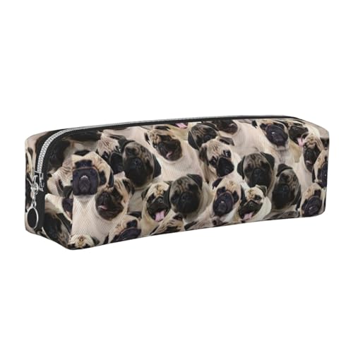 EWQrtyy Federmäppchen aus Leder, mit Reißverschluss, Zubehörhalter, Schreibwaren-Tasche, Geschenk für den Schulanfang, silber, Einheitsgröße, Kosmetiktasche von EWQrtyy