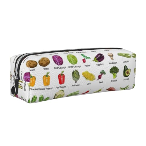 EWQrtyy Federmäppchen aus Leder, mit Reißverschluss, Zubehörhalter, Schreibwaren-Tasche, Geschenk für den Schulanfang, silber, Einheitsgröße, Kosmetiktasche von EWQrtyy