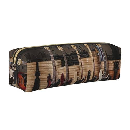 EWQrtyy Federmäppchen aus Leder mit Reißverschluss, Zubehörhalter, Schreibwaren-Tasche, Geschenk für den Schulanfang, gold, Einheitsgröße, Kosmetiktasche von EWQrtyy