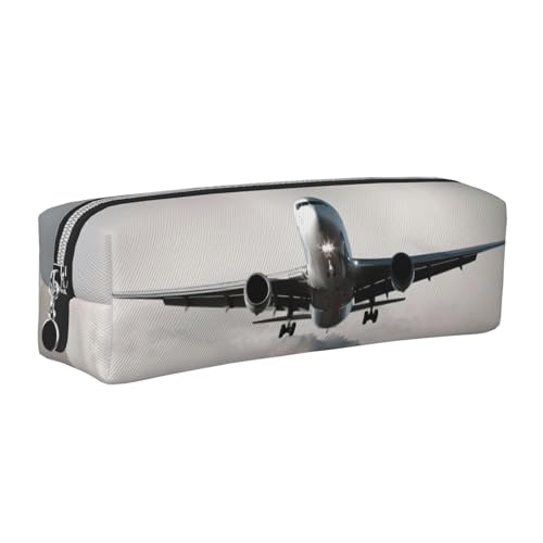 EWQrtyy Federmäppchen mit Flugzeug-Kunstdruck, Leder, Reißverschlusstasche, Zubehörhalter, Schreibwaren-Tasche, Geschenk für den Schulanfang, silber, Einheitsgröße, Kosmetiktasche EWQrtyy Federmäppchen mit Flugzeug-Kunstdruck, Leder, Reißverschlusstasche, Zubehörhalter, Schreibwaren-Tasche, Geschenk für den Schulanfang, silber, Einheitsgröße, Kosmetiktasche von EWQrtyy