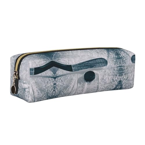 EWQrtyy Federmäppchen mit Hockey-Motiv, Leder, mit Reißverschluss, Zubehörhalter, Schreibwaren-Tasche, Geschenk für den Schulanfang, gold, Einheitsgröße, Kosmetiktasche von EWQrtyy