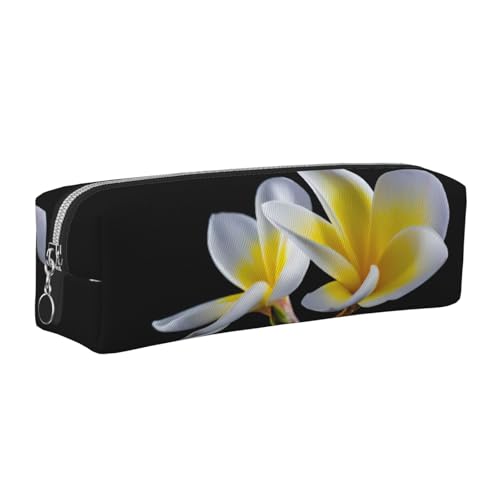 EWQrtyy Schönes Federmäppchen mit Blumenmotiv aus Leder, mit Reißverschluss, Zubehörhalter, Schreibwarentasche, Geschenk für den Schulanfang, silber, Einheitsgröße, Kosmetiktasche von EWQrtyy