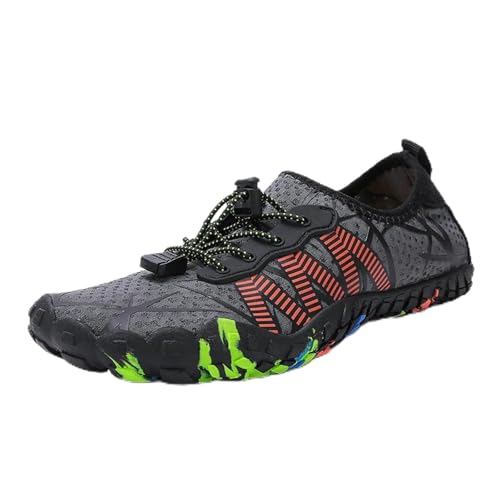 EWUHYFP Wasserschuhe Watschuhe for Herren Und Damen Im Freien, Schnelltrocknend, Atmungsaktiv, Fünf-Finger-Strandschuhe, Tauch- Und Schwimmschuhe(Black,36) von EWUHYFP